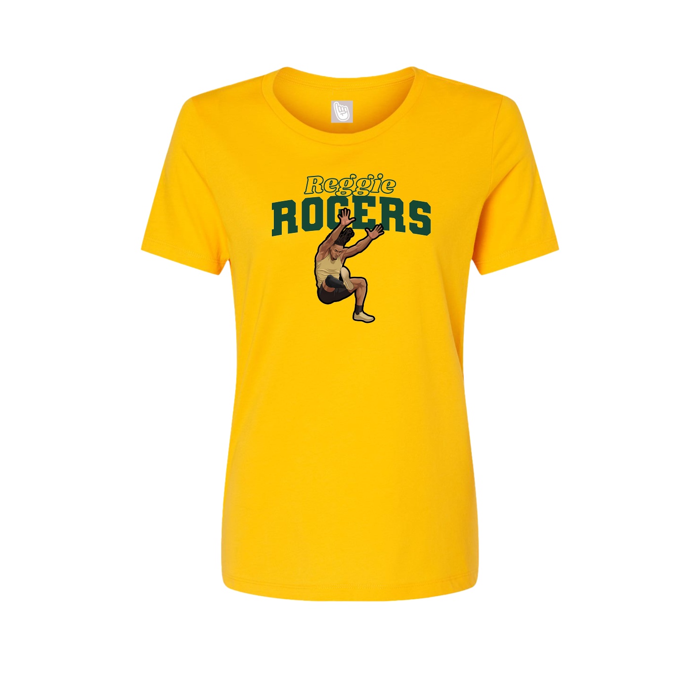 Fitted Women's Tee — Name Arch in Gold