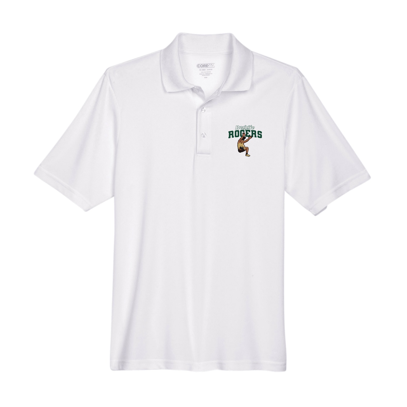 Performance Polo — Name Arch in White