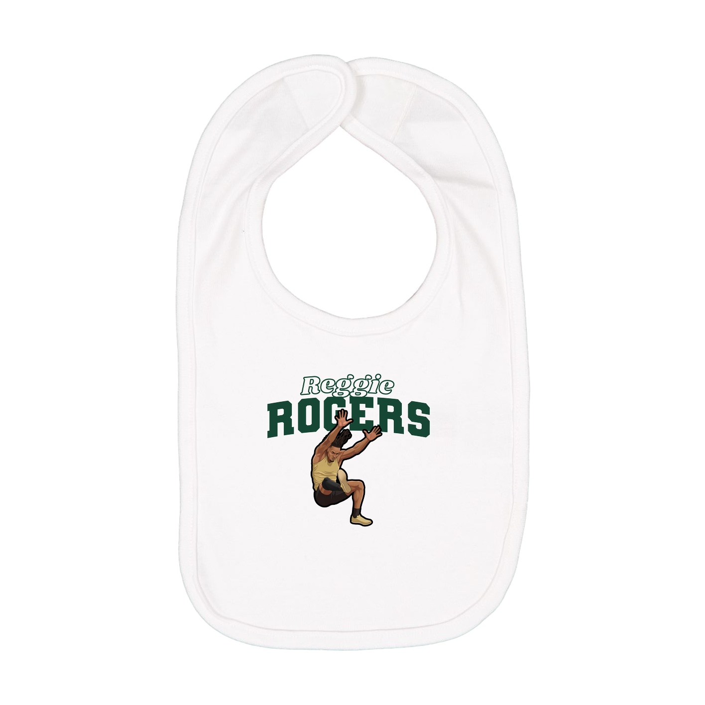 Infant Bib — Name Arch in White