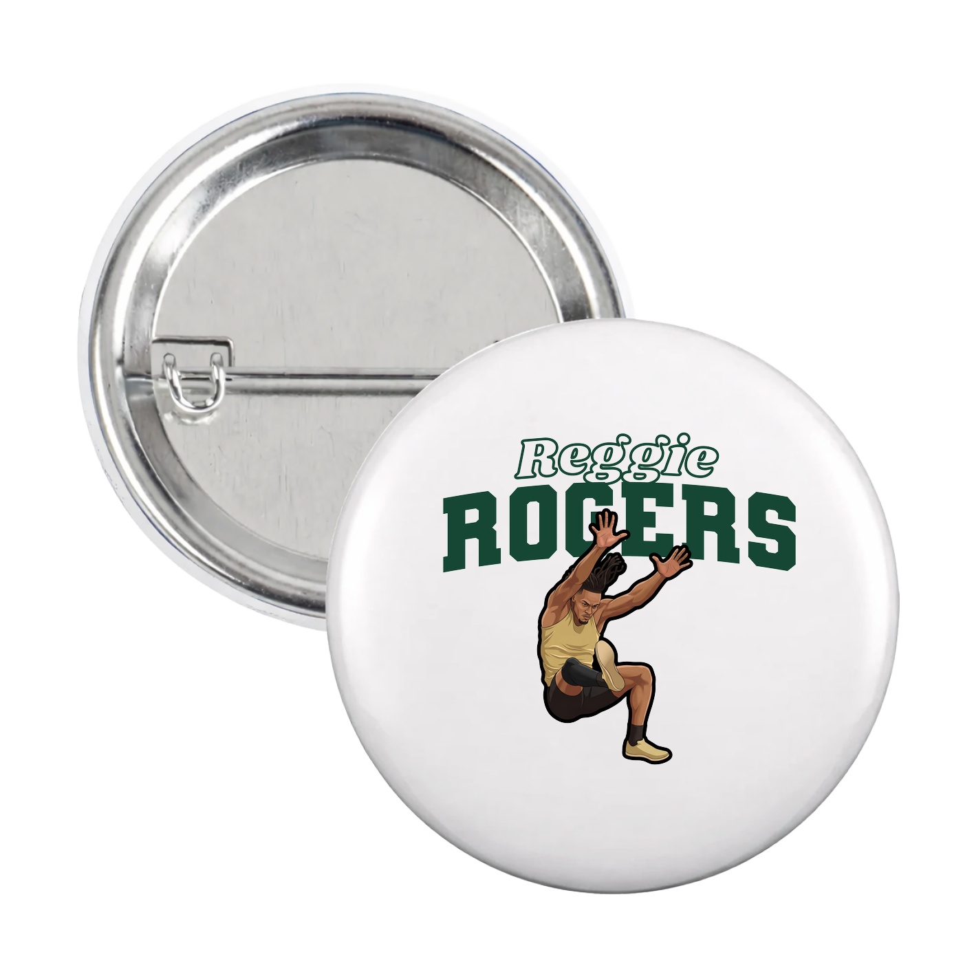 Game Day Button — Name Arch in White