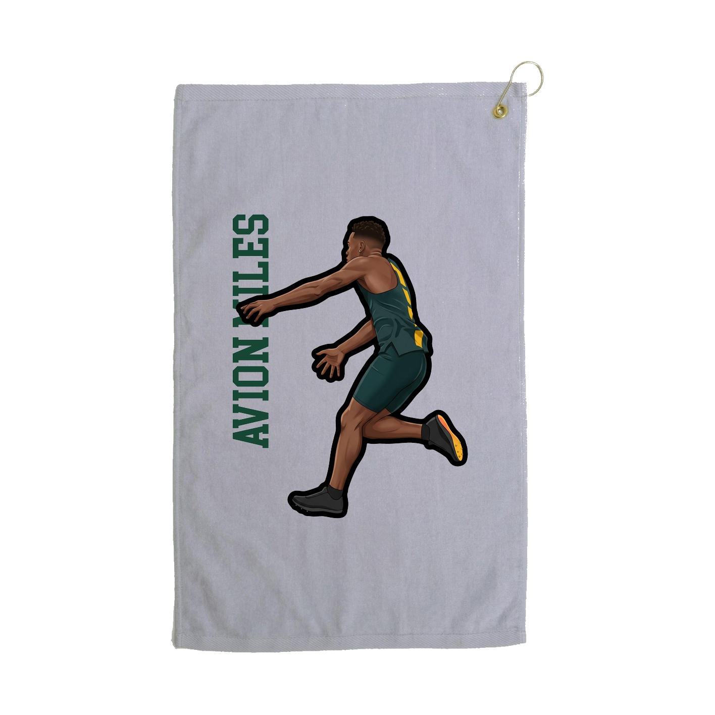 Golf Towel — Name Vertical in Grey