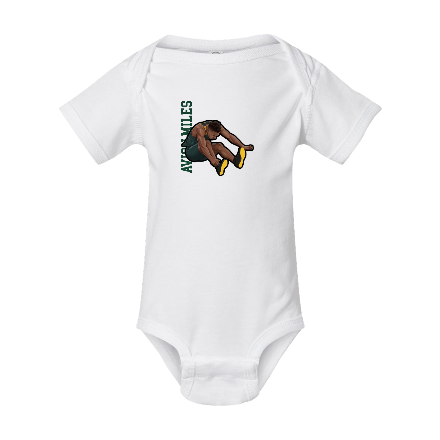 Baby Onesie — Name Vertical in White
