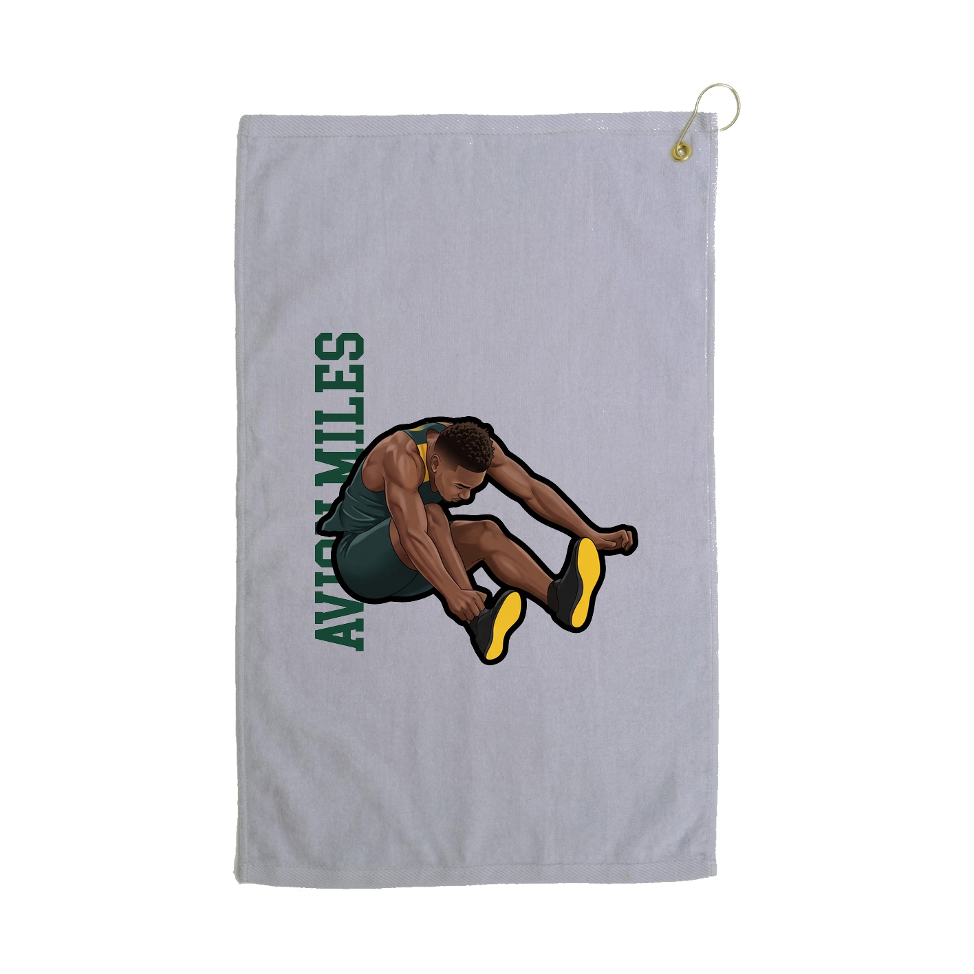 Golf Towel — Name Vertical in Grey