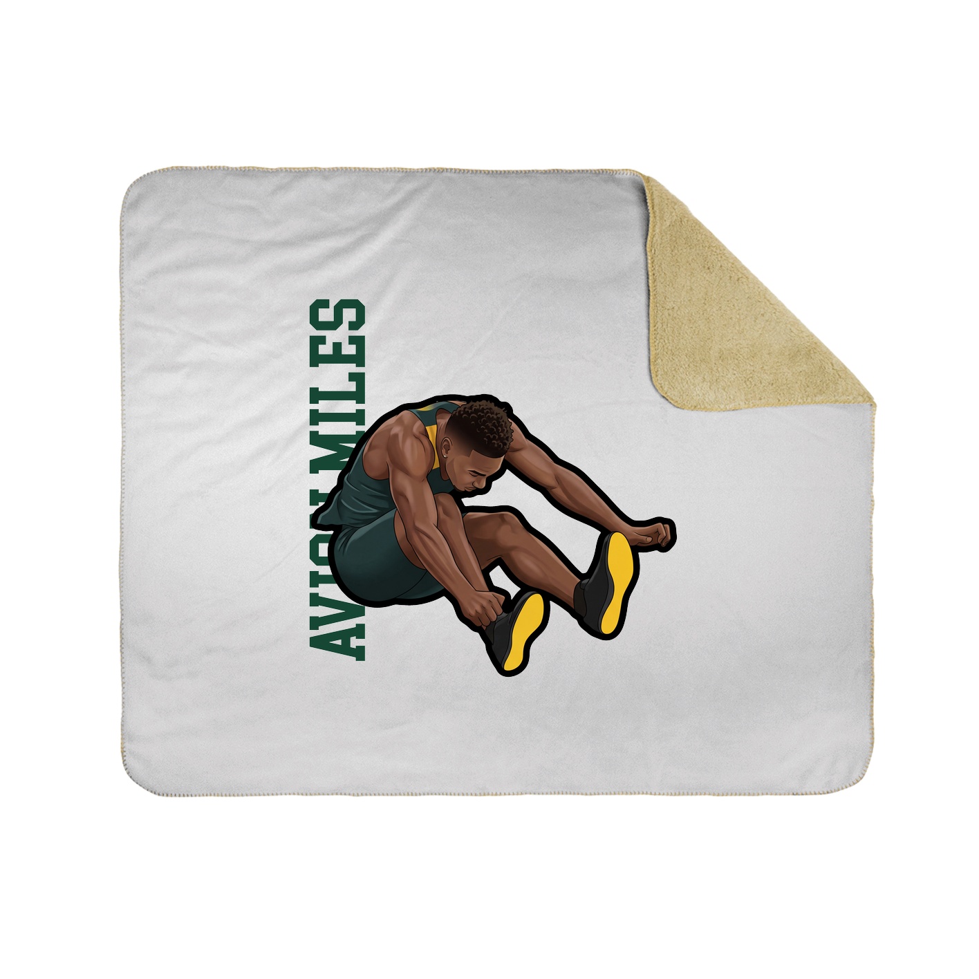 Throw Blanket — Name Vertical in White
