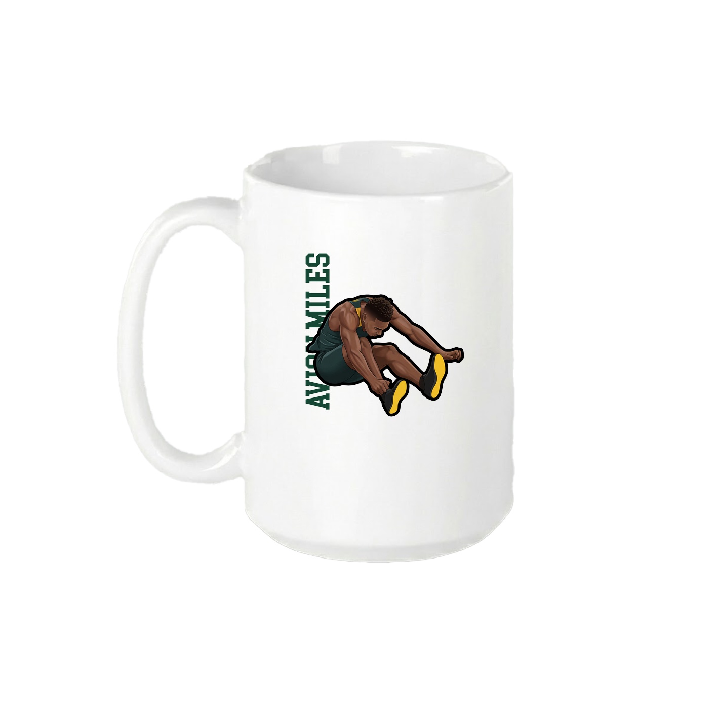 15oz Coffee Mug — Name Vertical in White