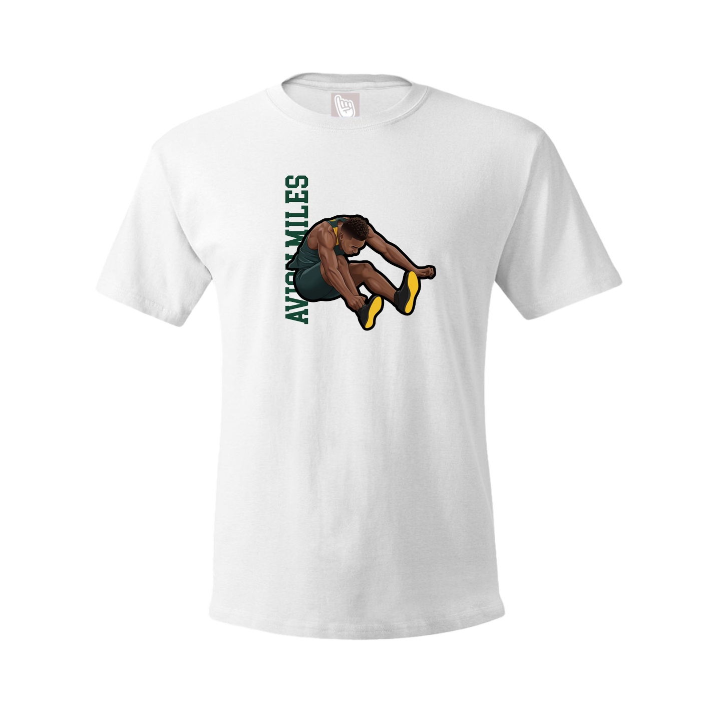 Youth Tee — Name Vertical in White