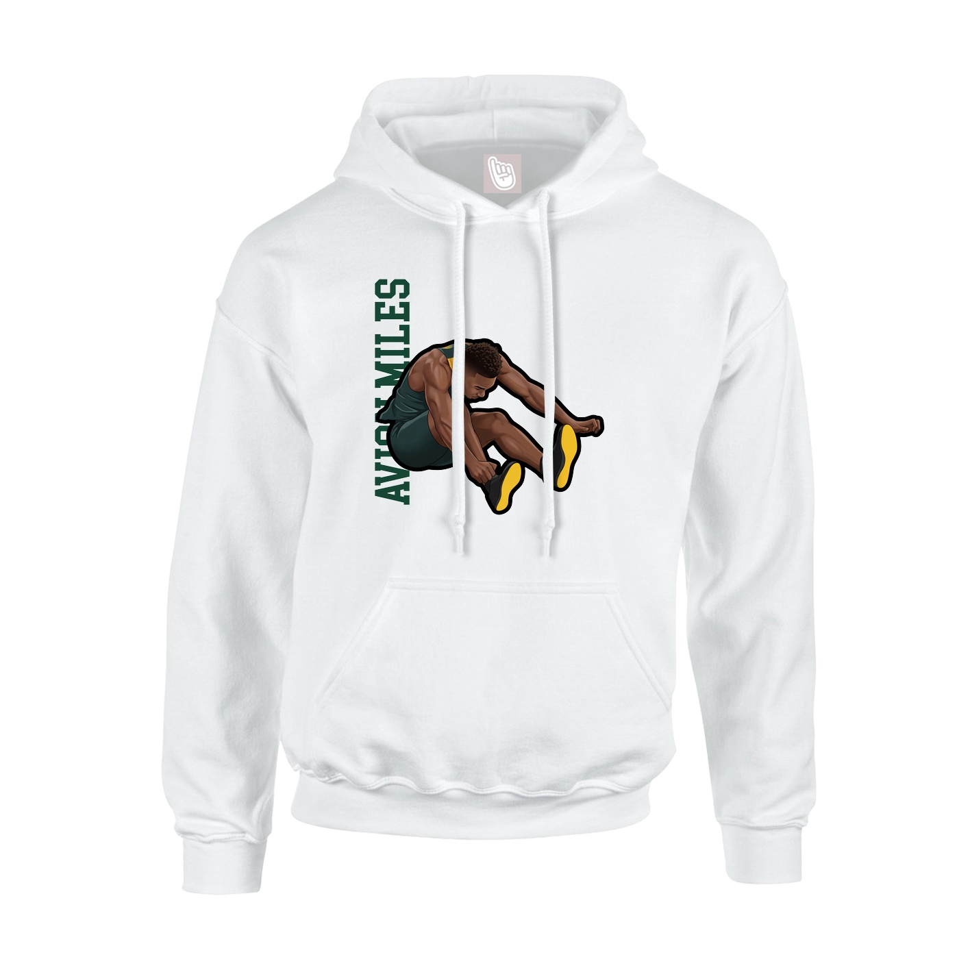 Youth Hoodie — Name Vertical in White