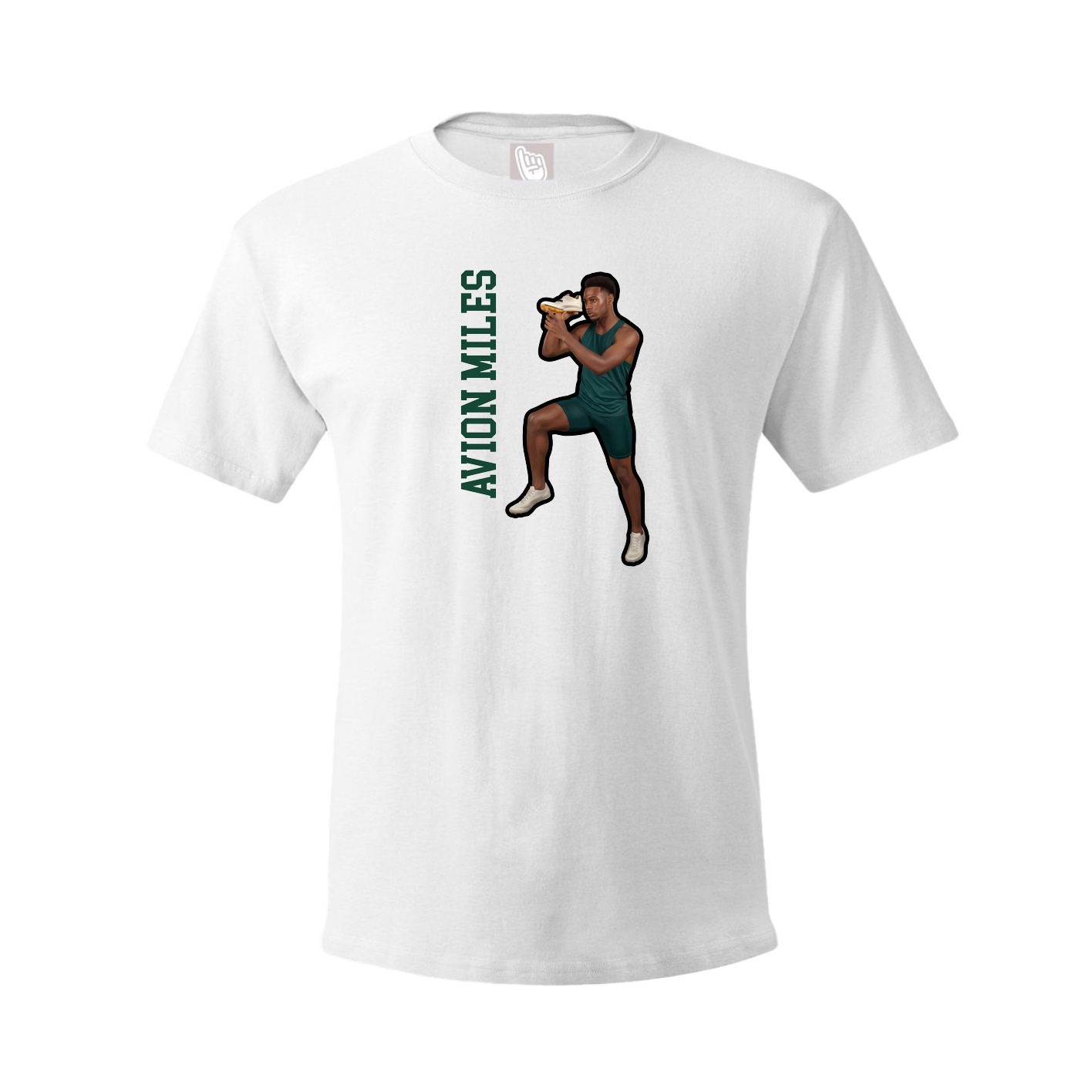 Tee — Name Vertical in White