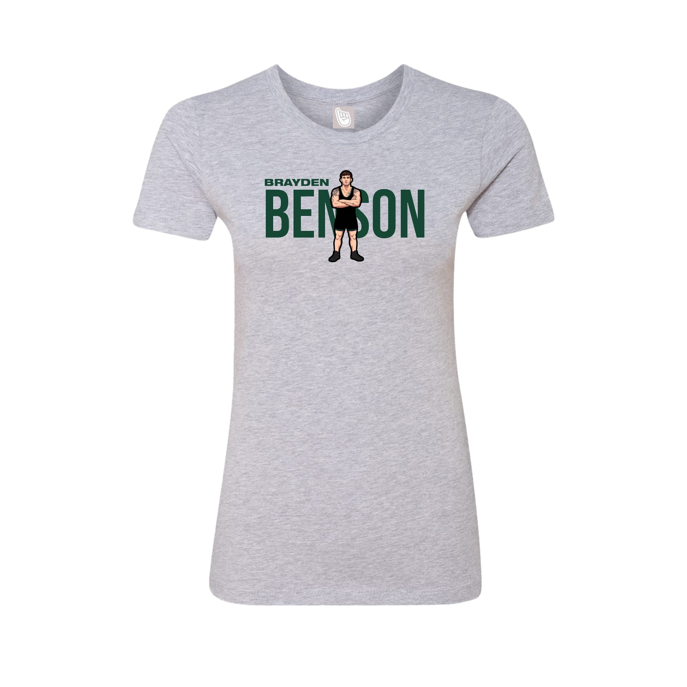 Fitted Women's Tee — Player Name in Grey
