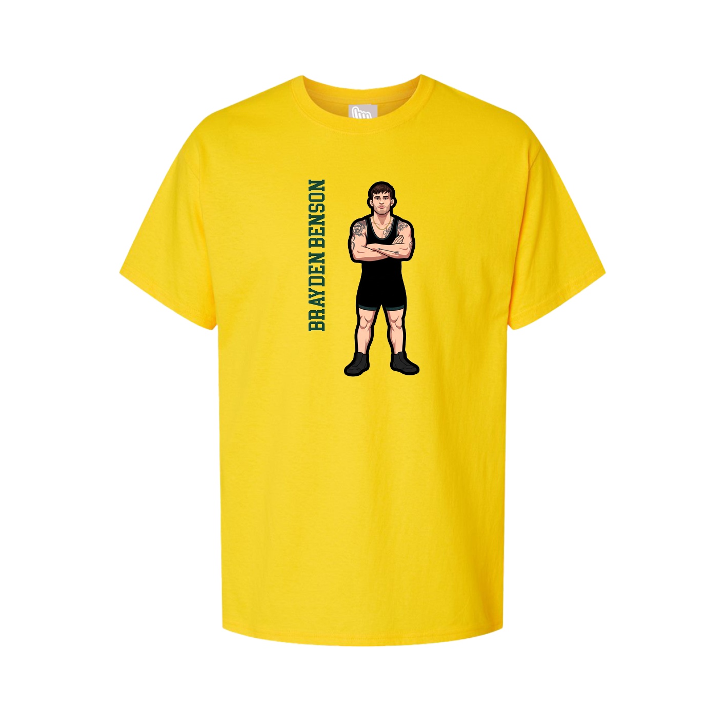 Youth Tee — Name Vertical in Gold