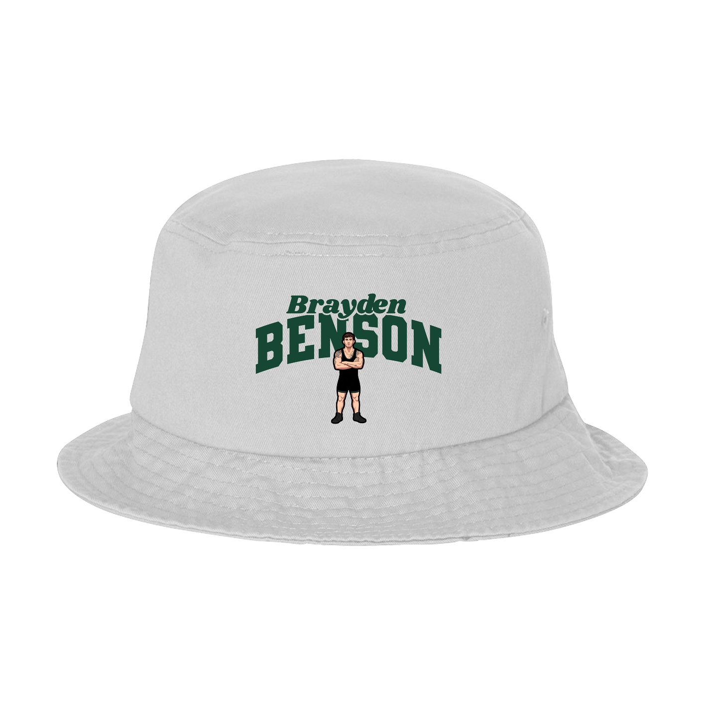 Bucket Cap — Signature Arch in White