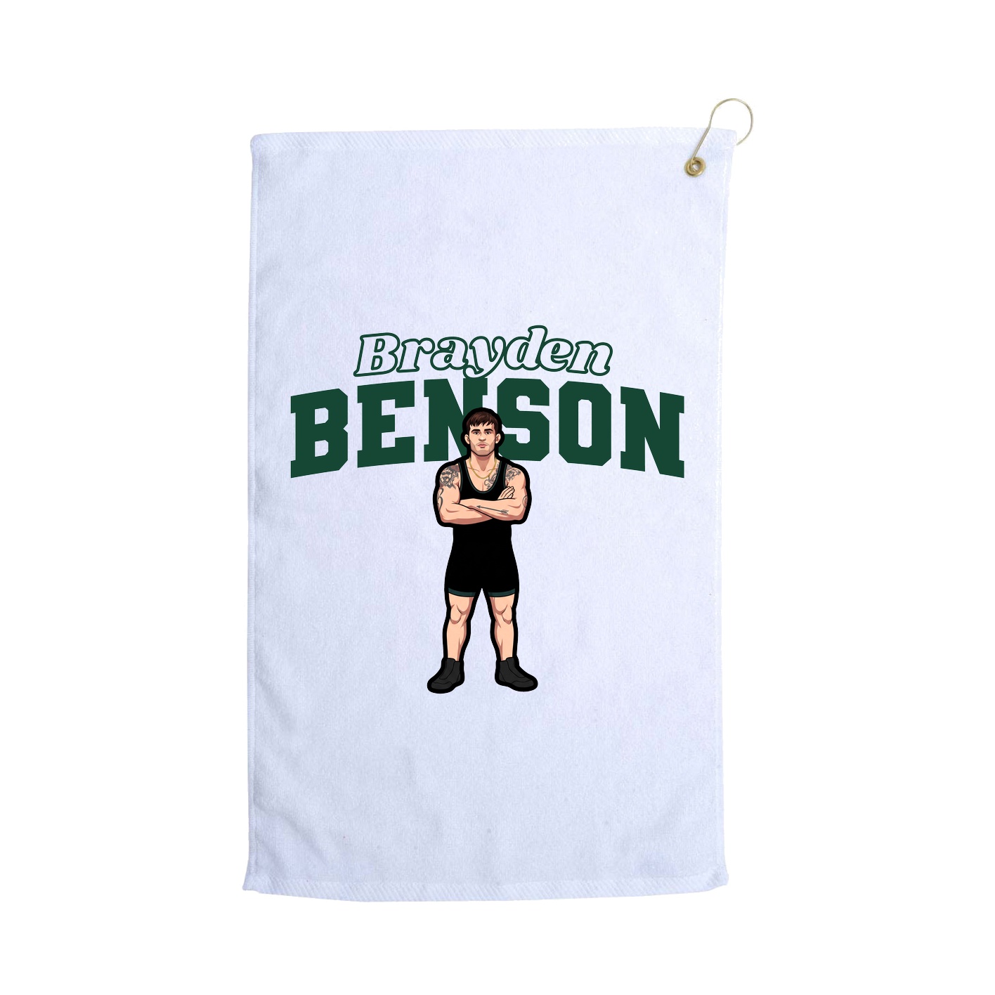 Golf Towel — Name Arch in White
