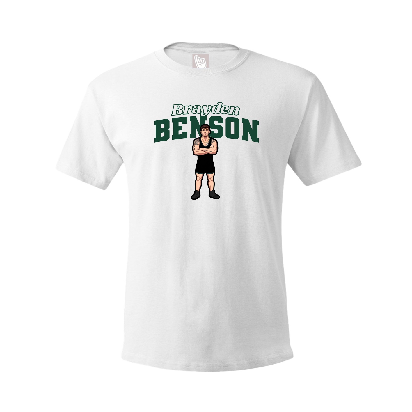 Youth Tee — Name Arch in White