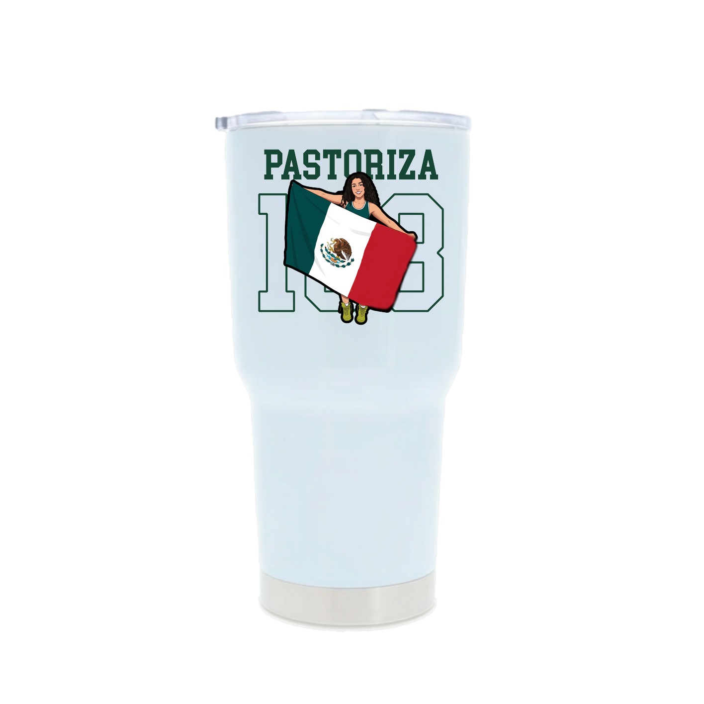 30oz Stainless Steel Tumbler — Shirsey in White