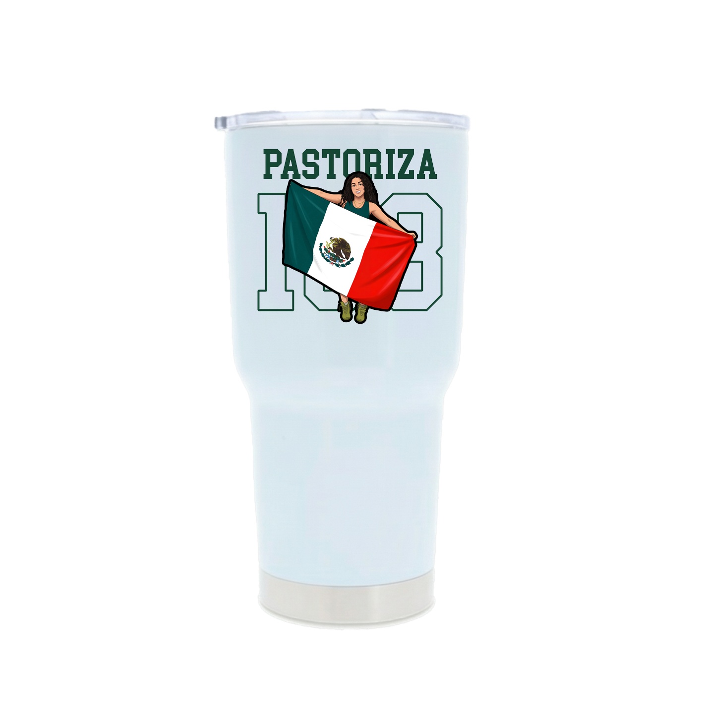 30oz Stainless Steel Tumbler — Shirsey in White