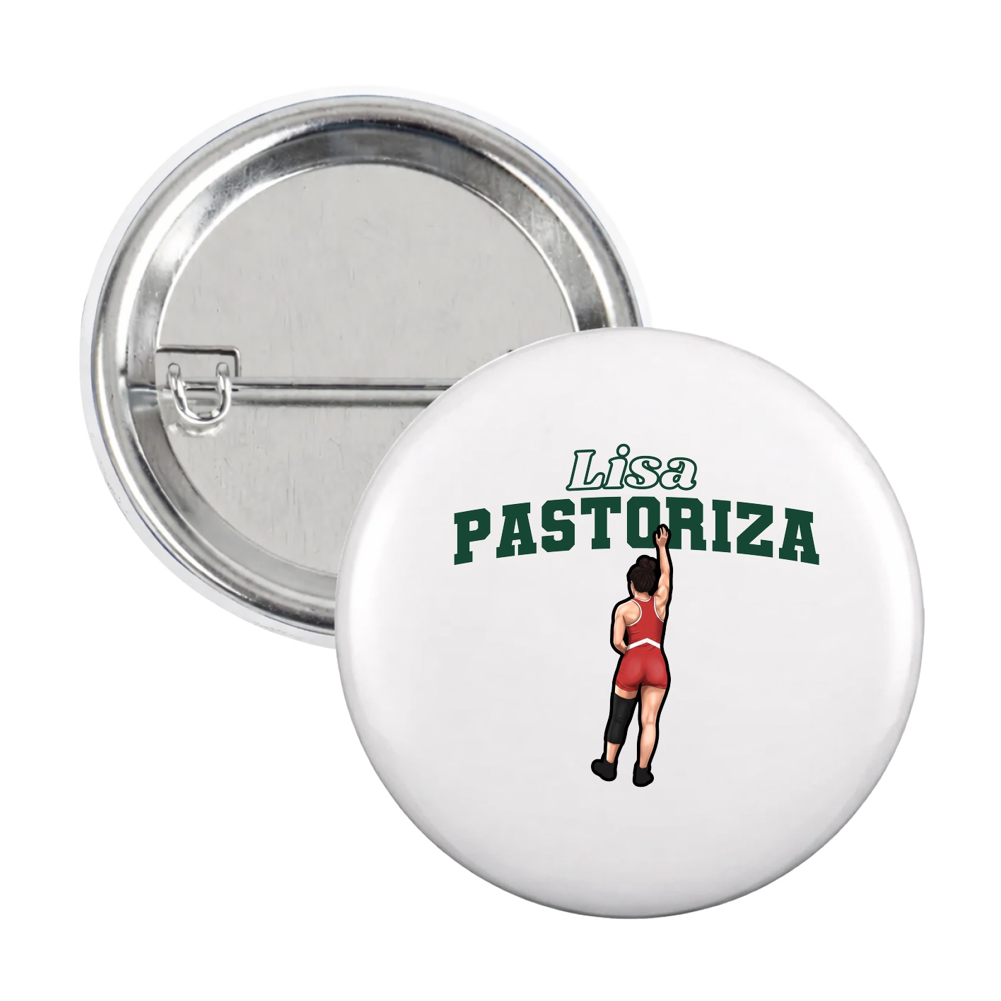 Game Day Button — Name Arch in White