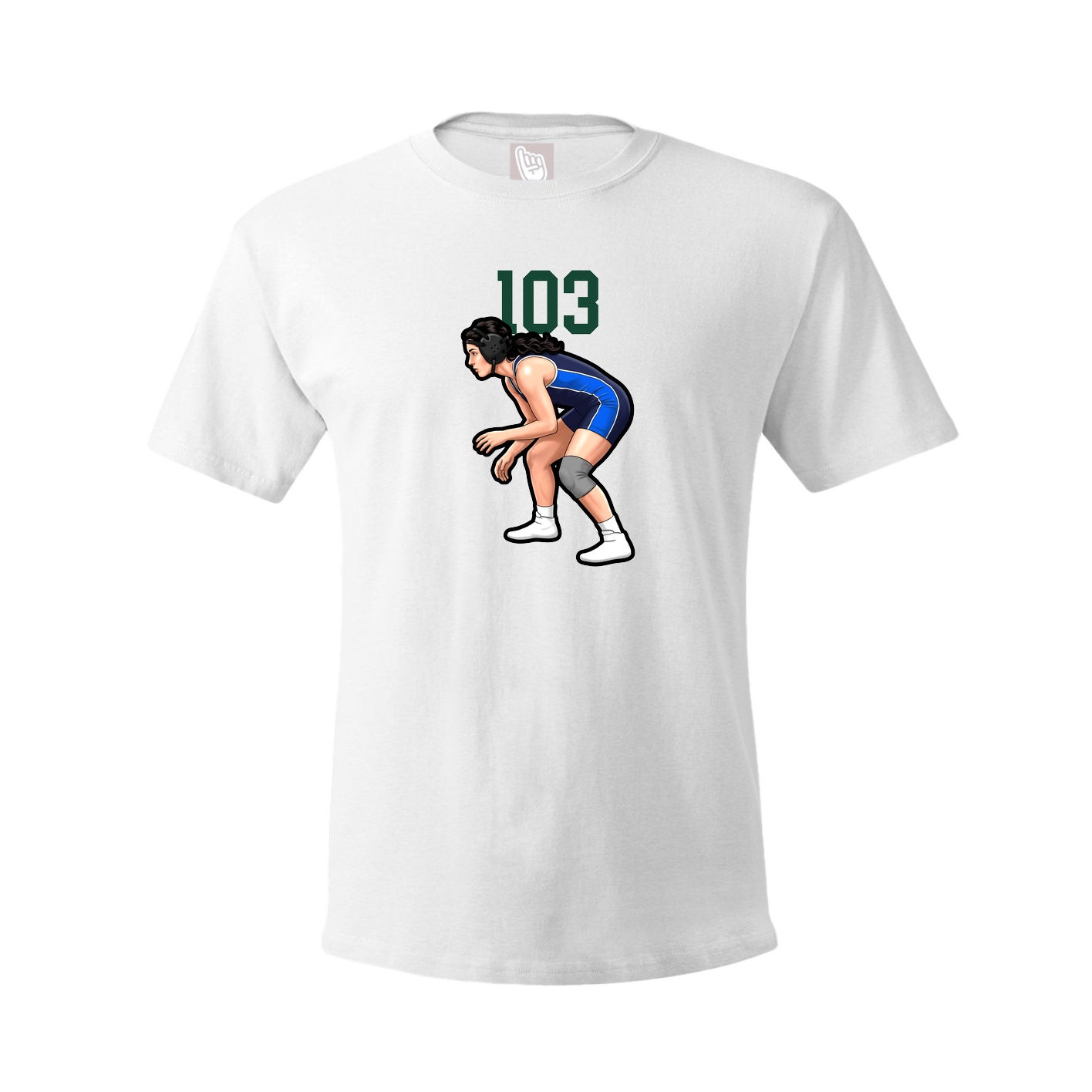 Youth Tee — Number Top in White