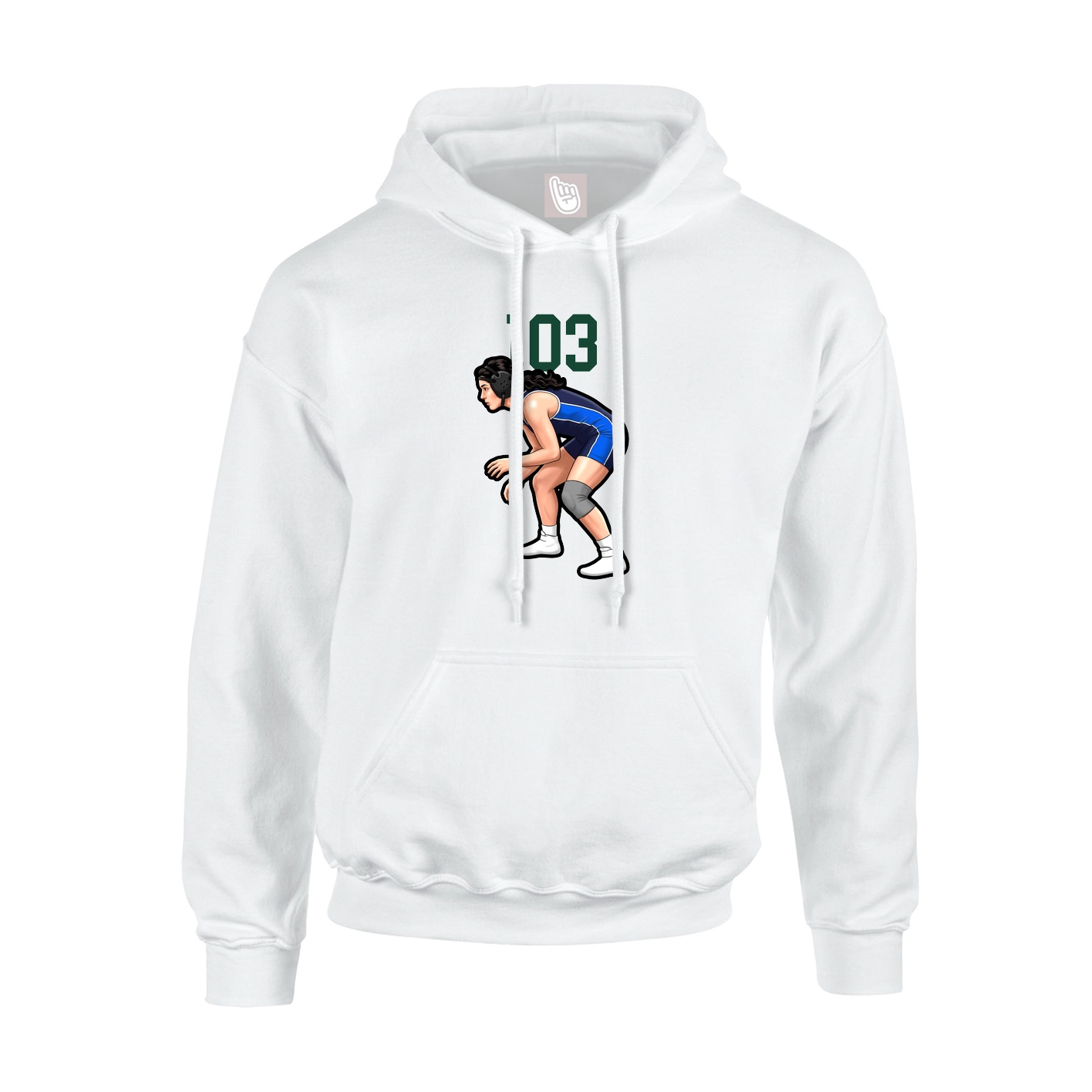 Hoodie — Number Top in White