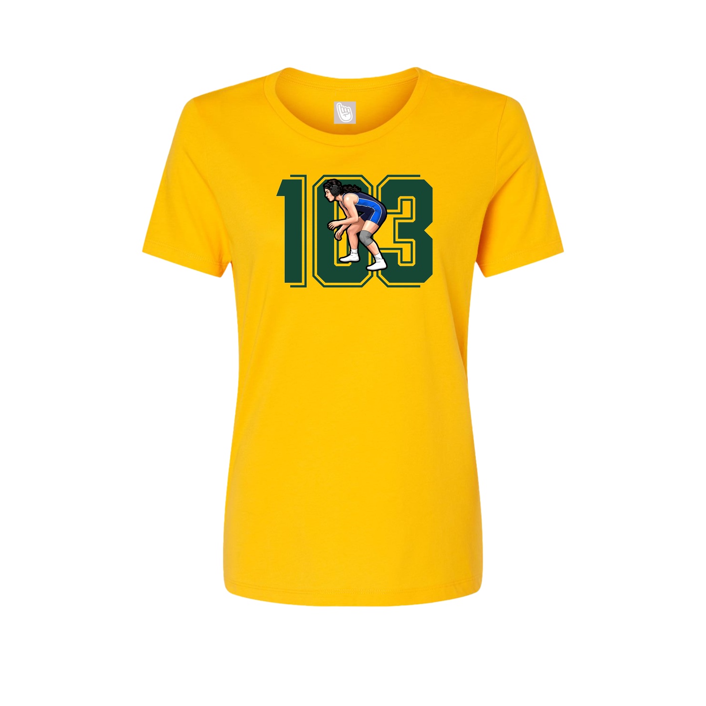 Fitted Women's Tee — Number in Gold