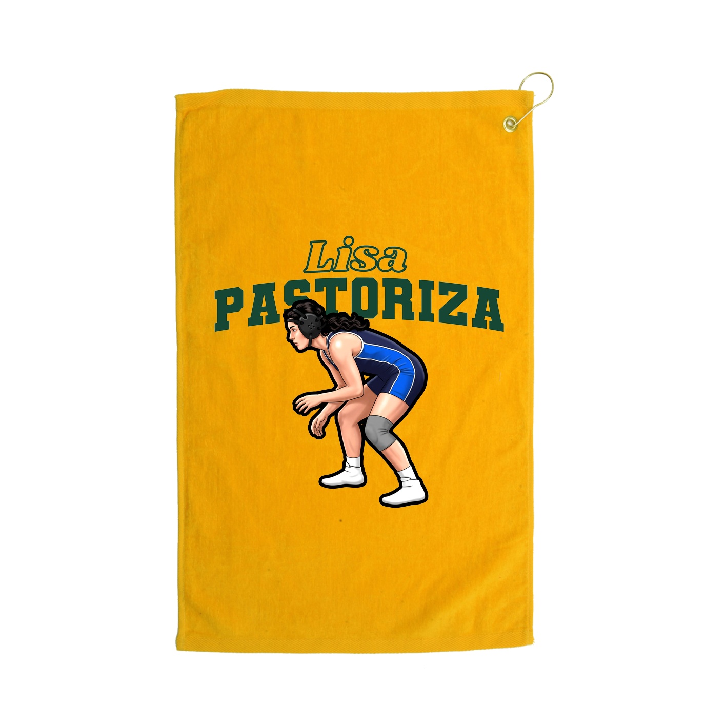 Golf Towel — Name Arch in Gold