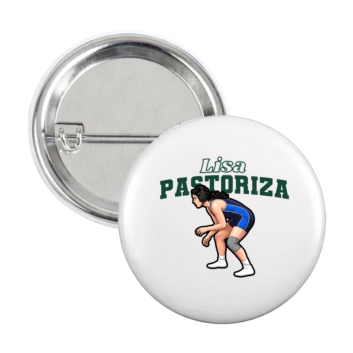 Game Day Button — Name Arch in White