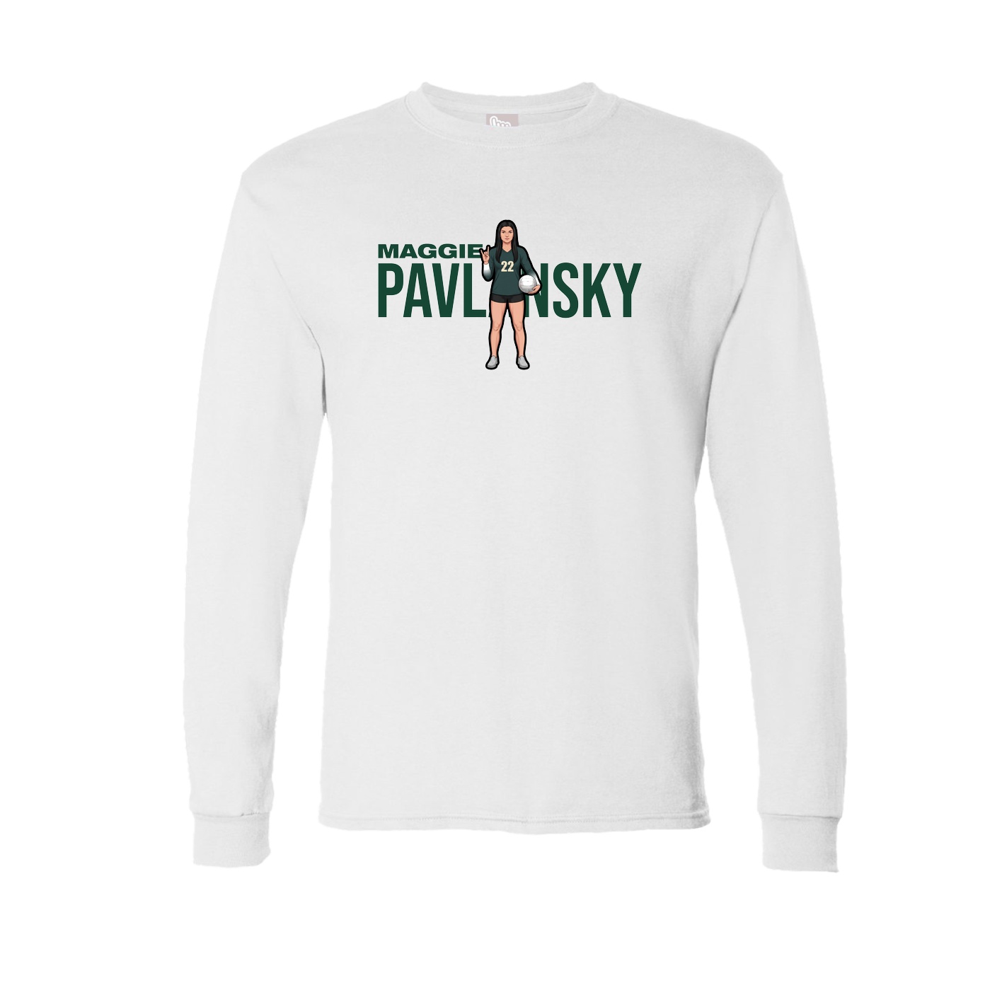 Long Sleeve Tee — Player Name in White