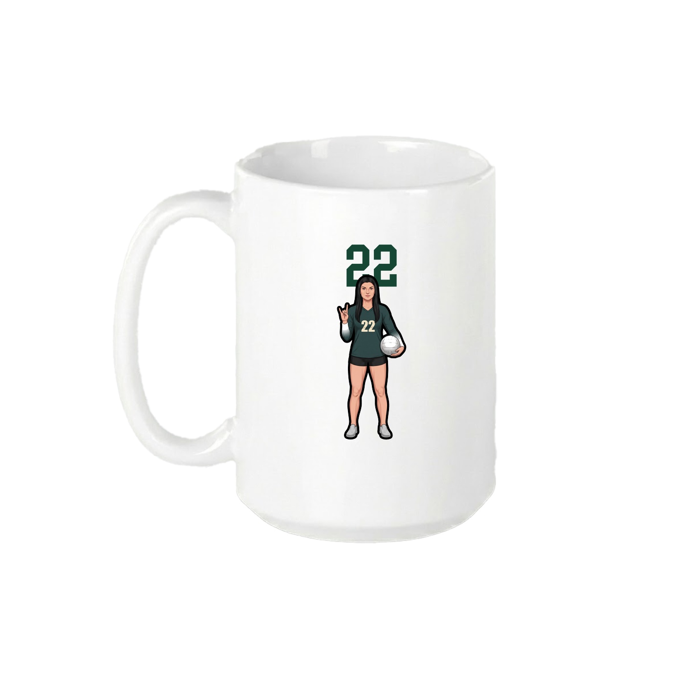 15oz Coffee Mug — Number Top in White