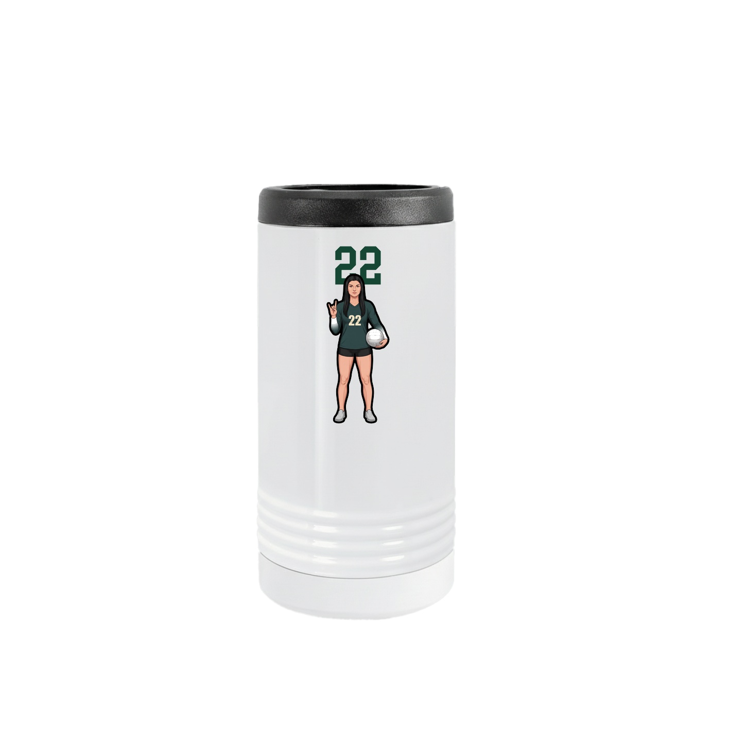 Slim Beverage Holder — Number Top in White