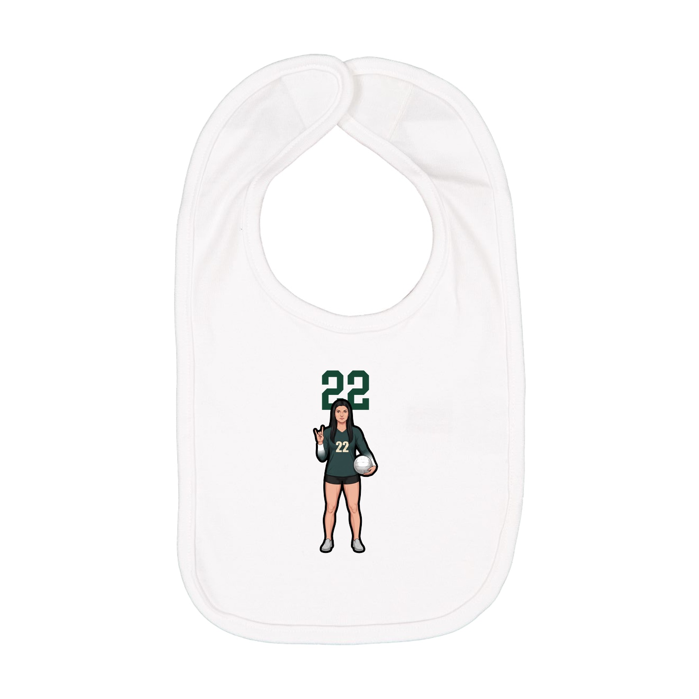 Infant Bib — Number Top in White