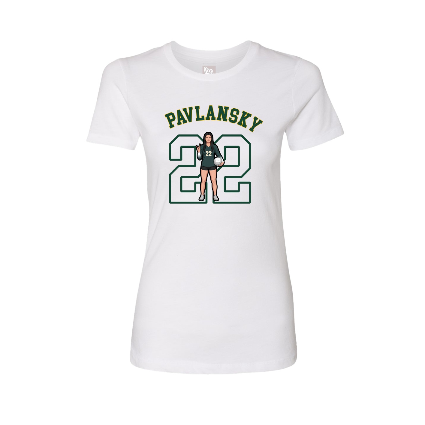 Fitted Women's Tee — Shirsey Arch in White