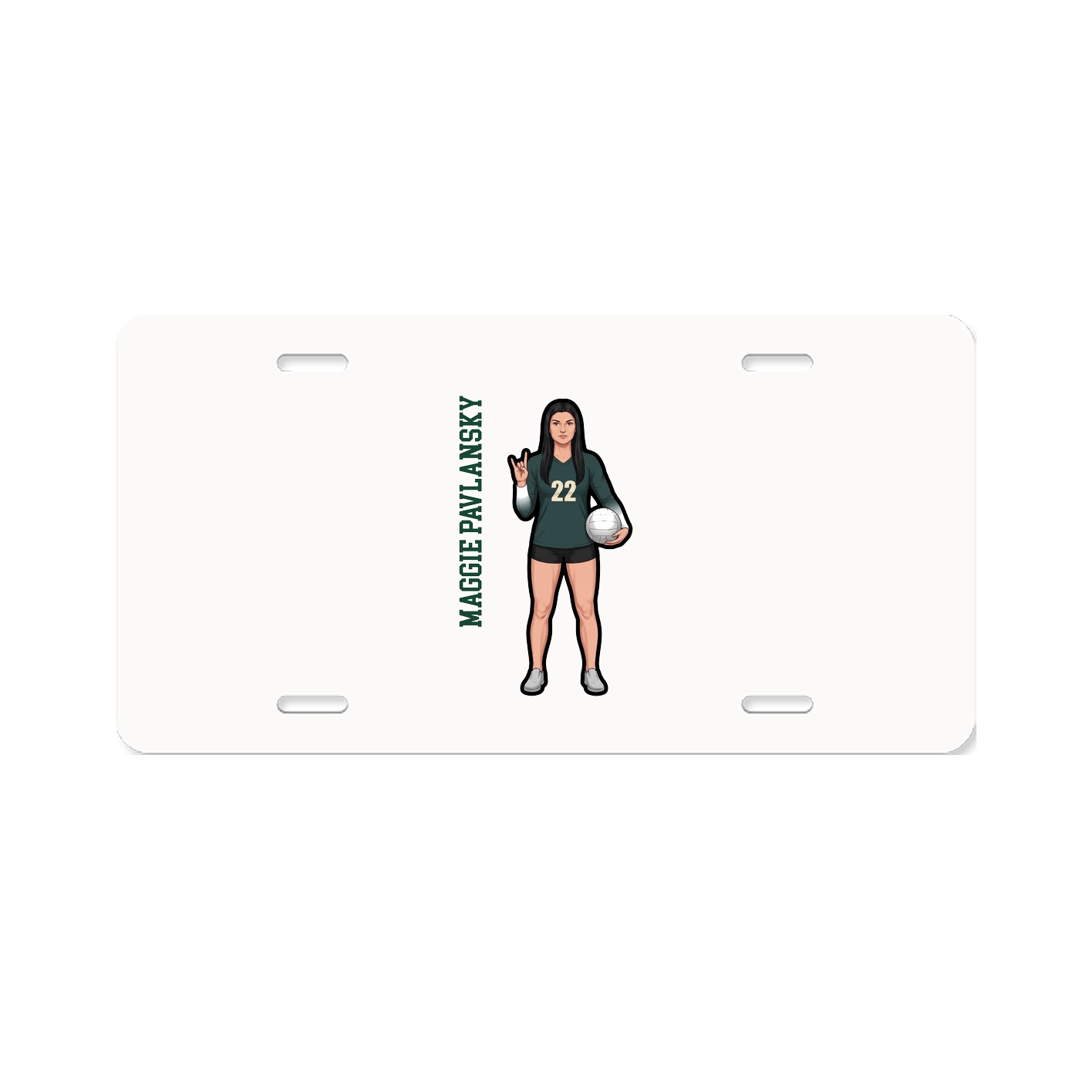 License Plate — Name Vertical in Classic