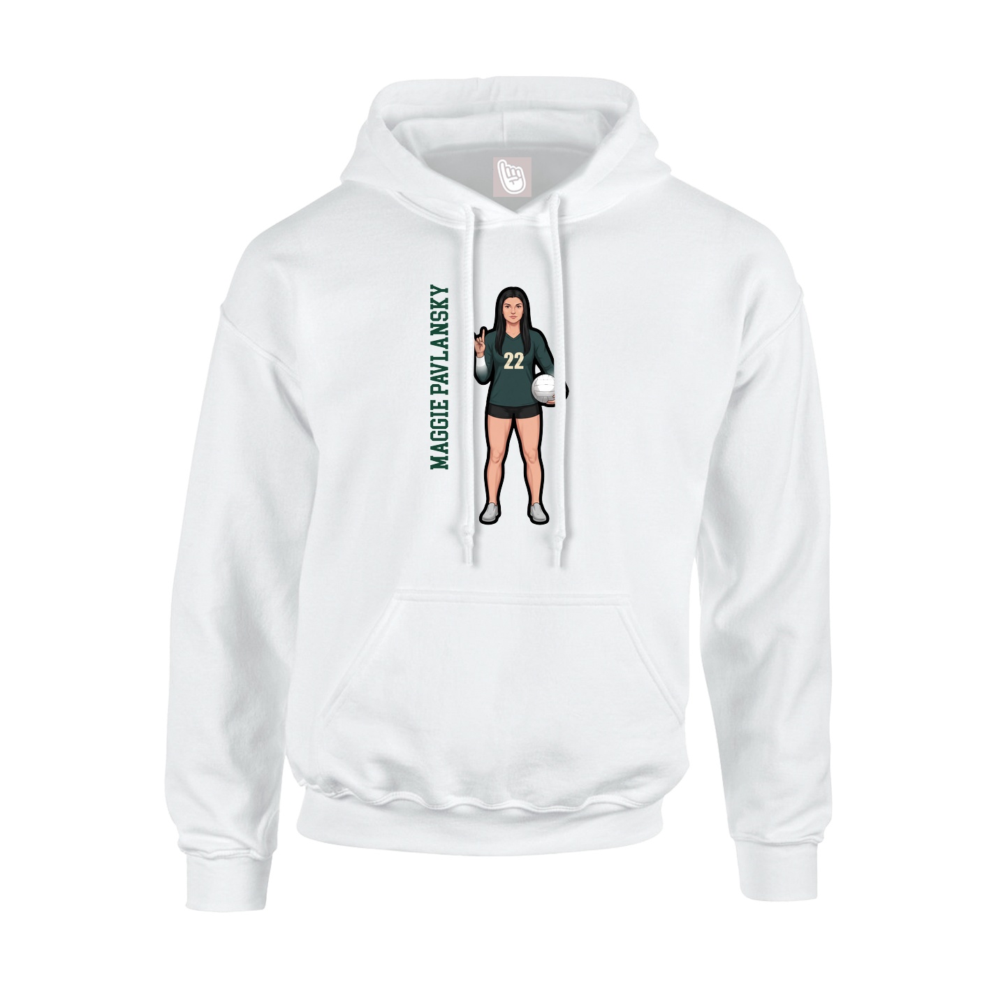 Hoodie — Name Vertical in White