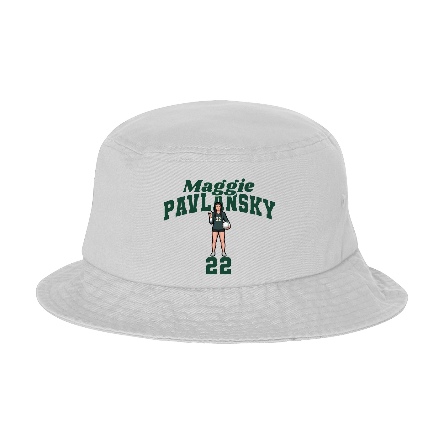 Bucket Cap — Signature Arch in White