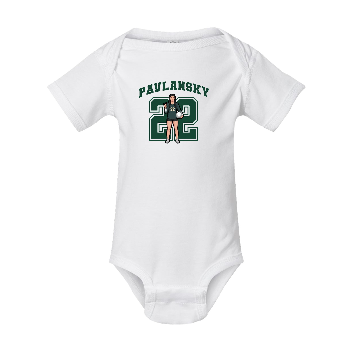Baby Onesie — Number in White