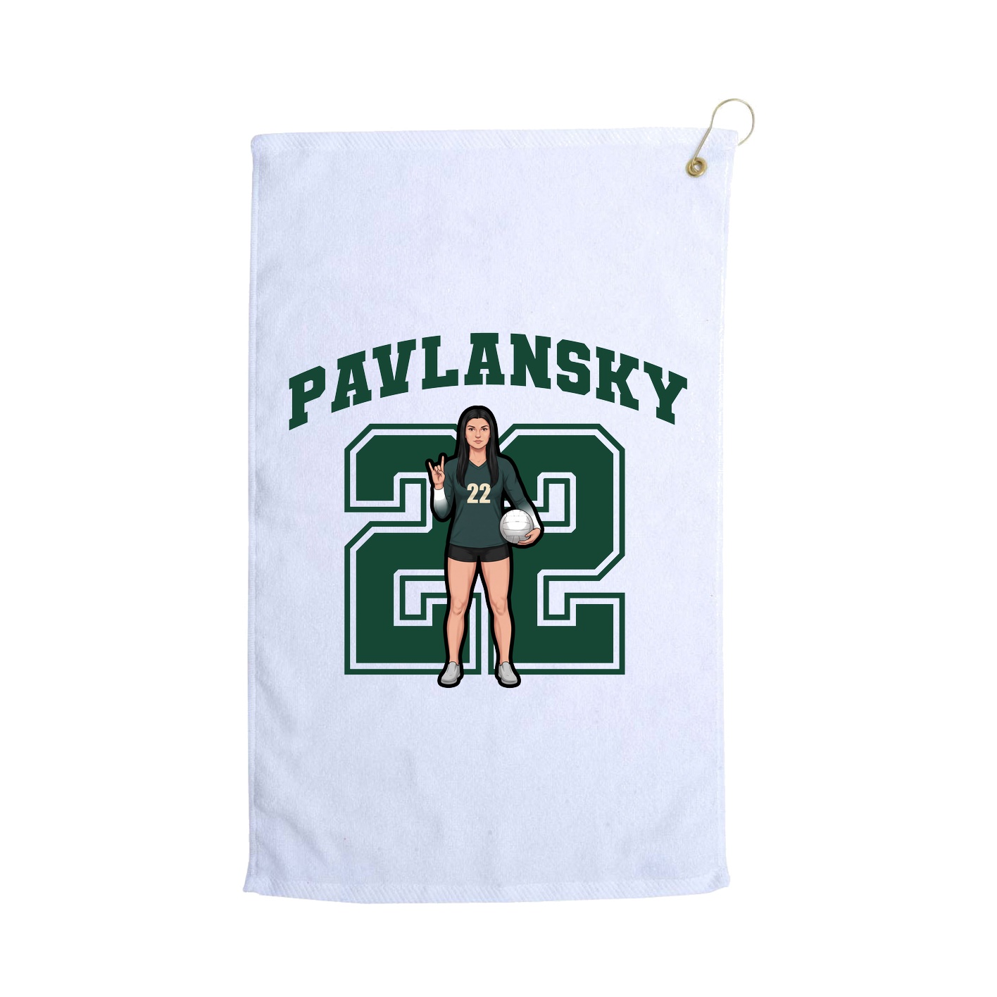 Golf Towel — Number in White