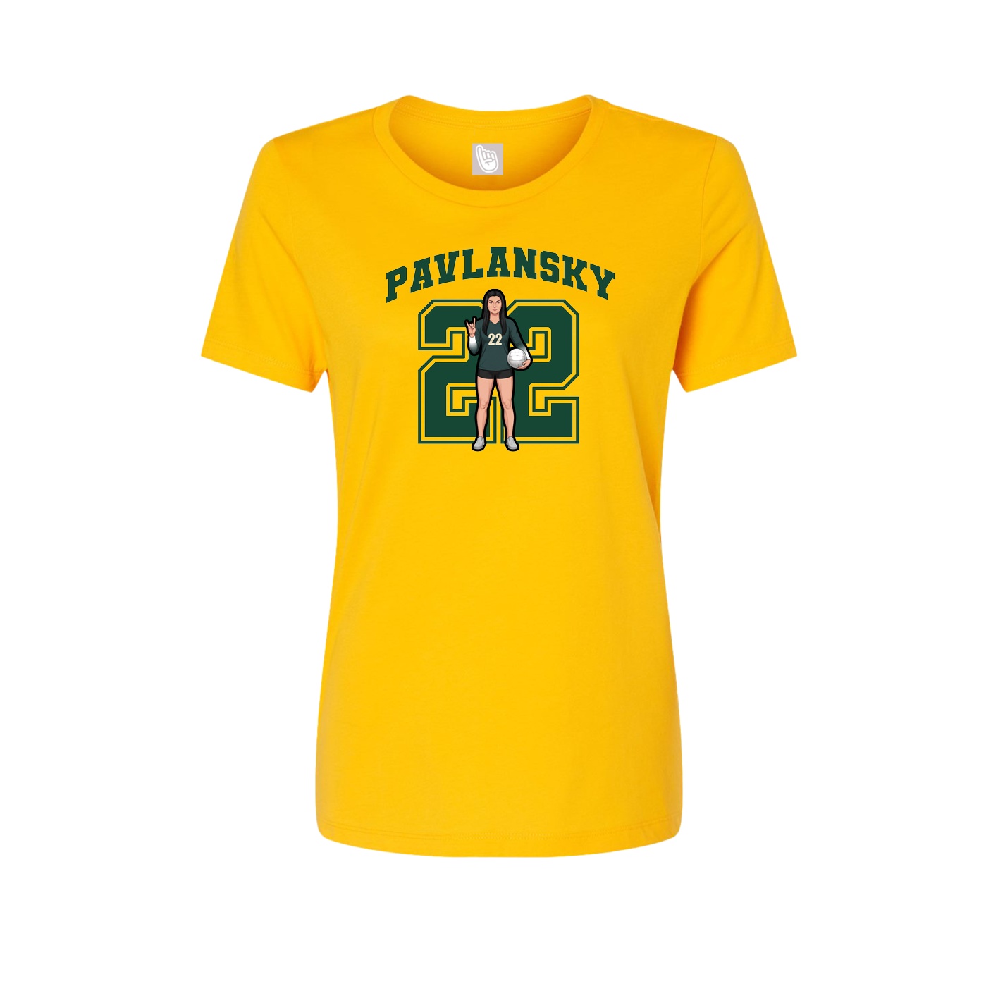 Fitted Women's Tee — Number in Gold