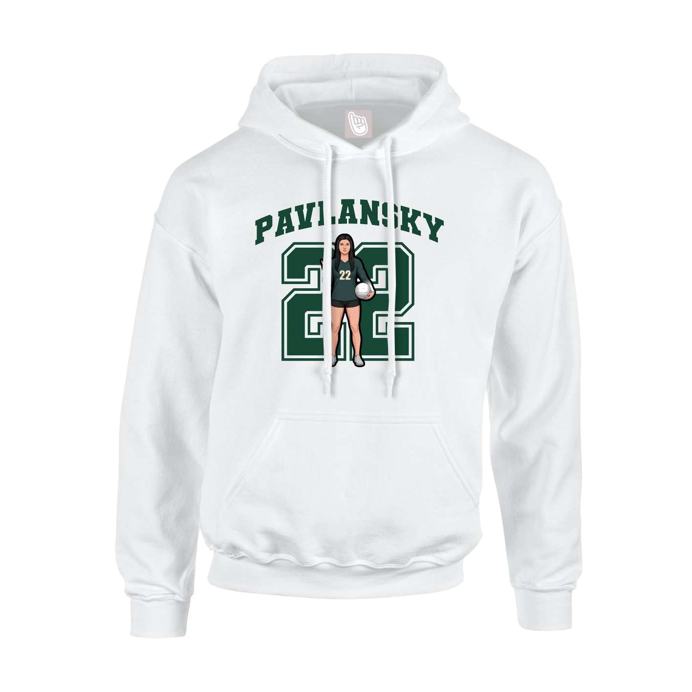 Youth Hoodie — Number in White