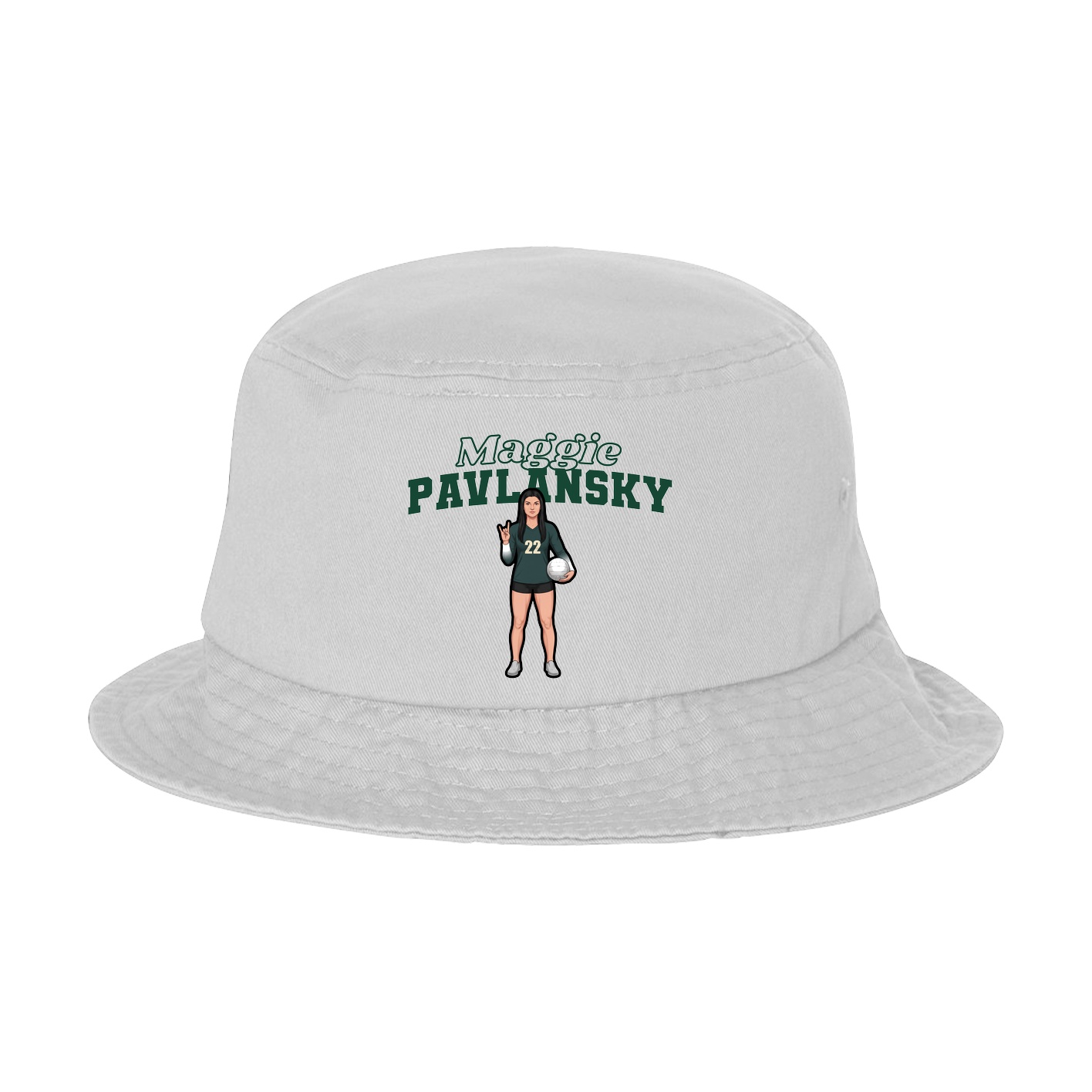 Bucket Cap — Name Arch in White