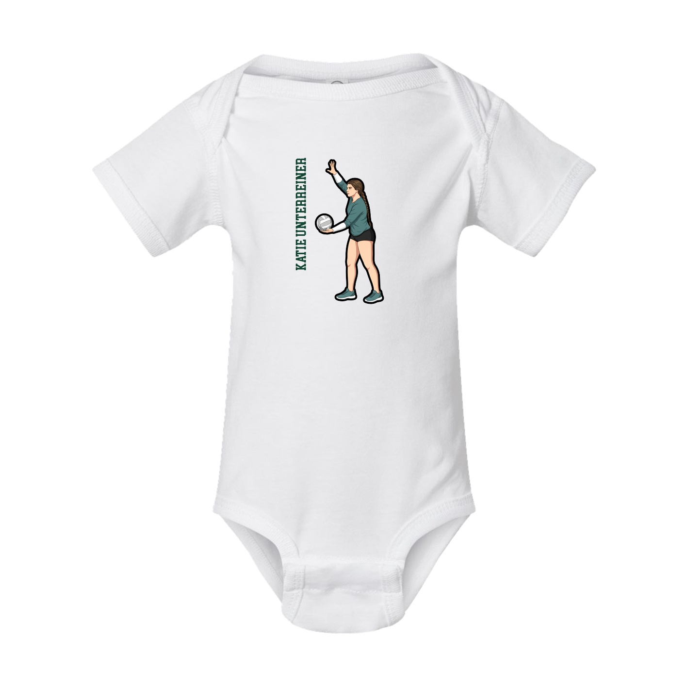 Baby Onesie — Name Vertical in White