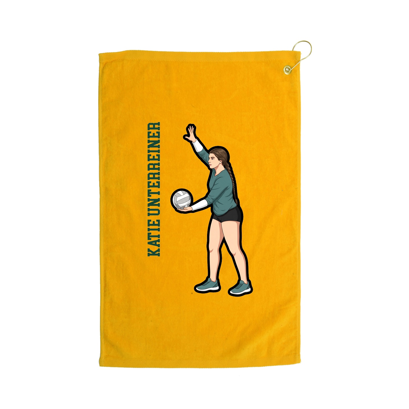 Golf Towel — Name Vertical in Gold