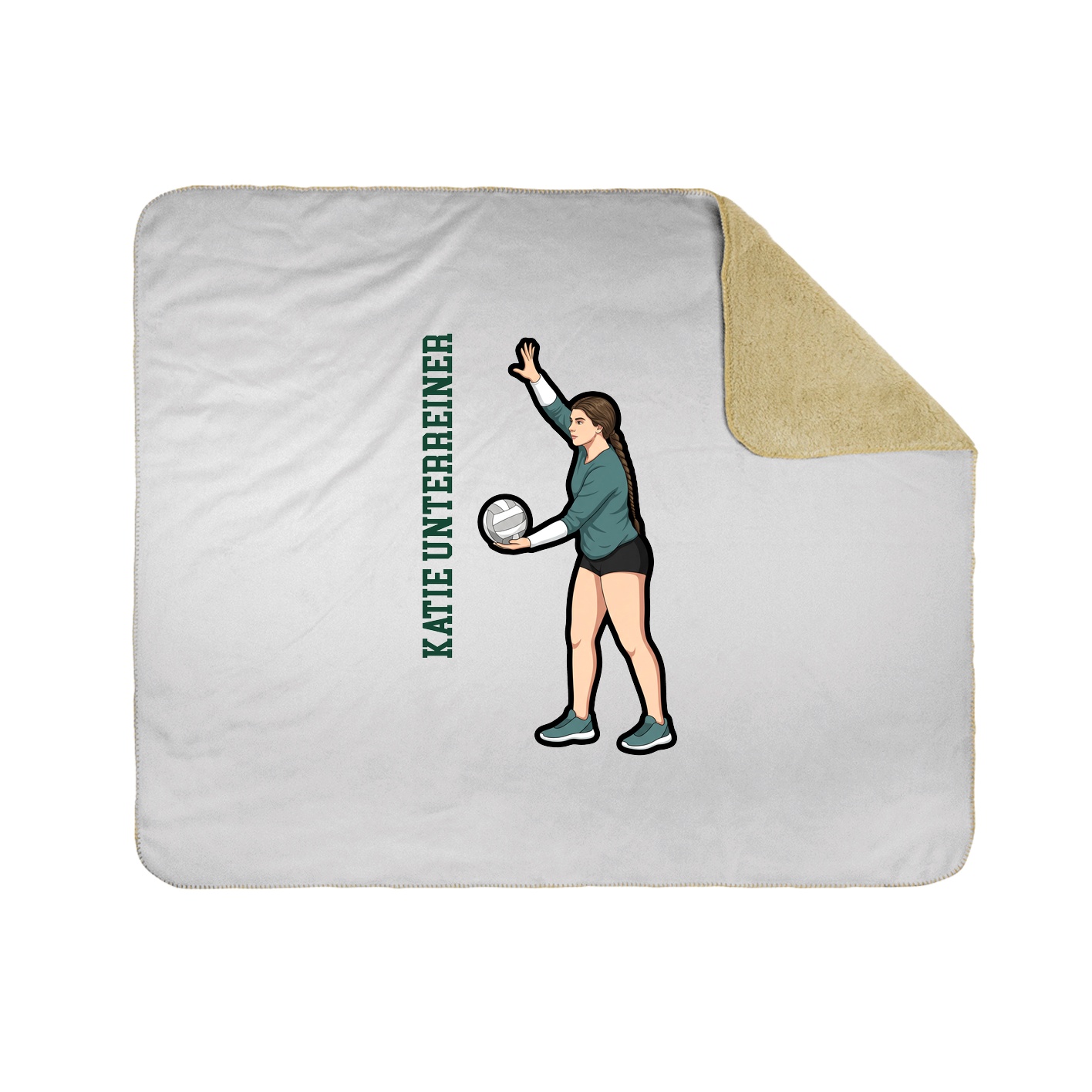 Throw Blanket — Name Vertical in White