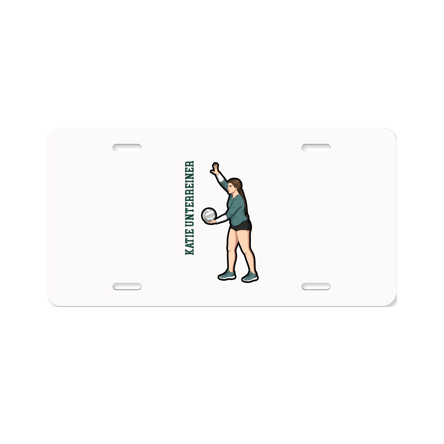License Plate — Name Vertical in Classic