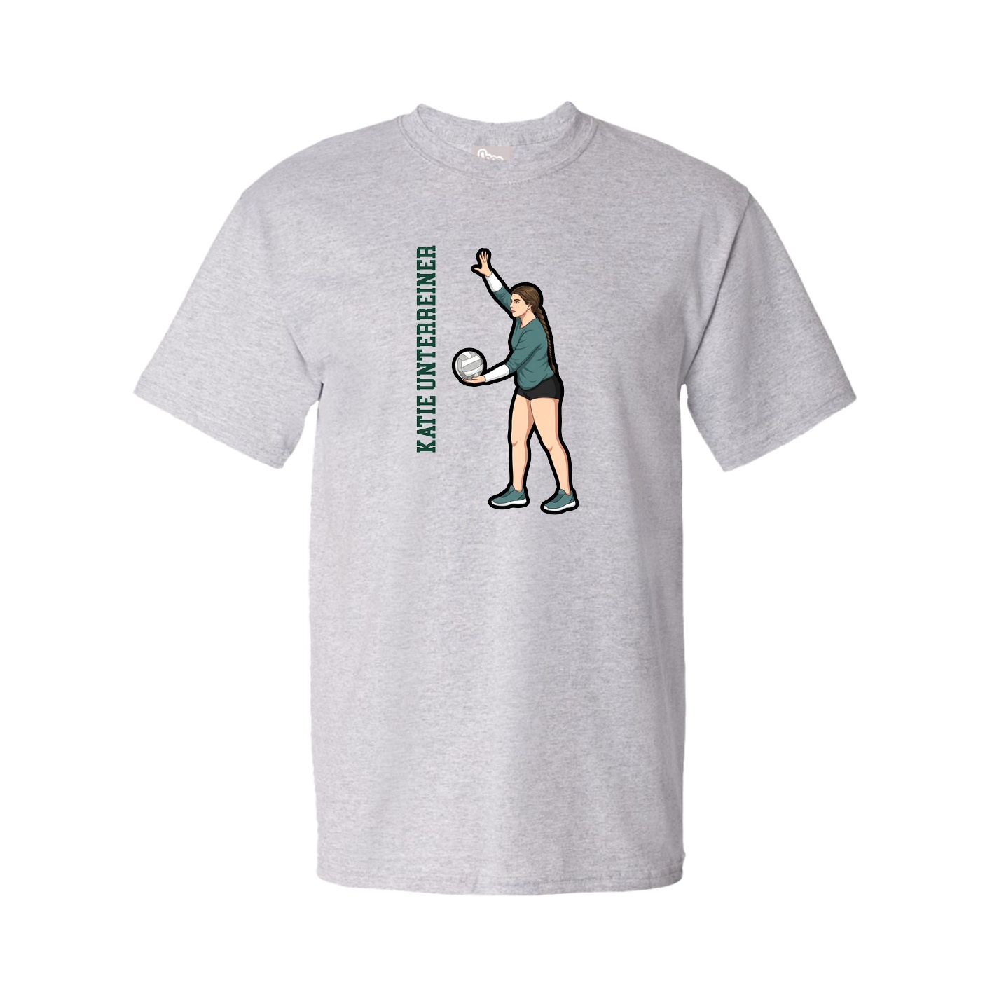 Tee — Name Vertical in Grey