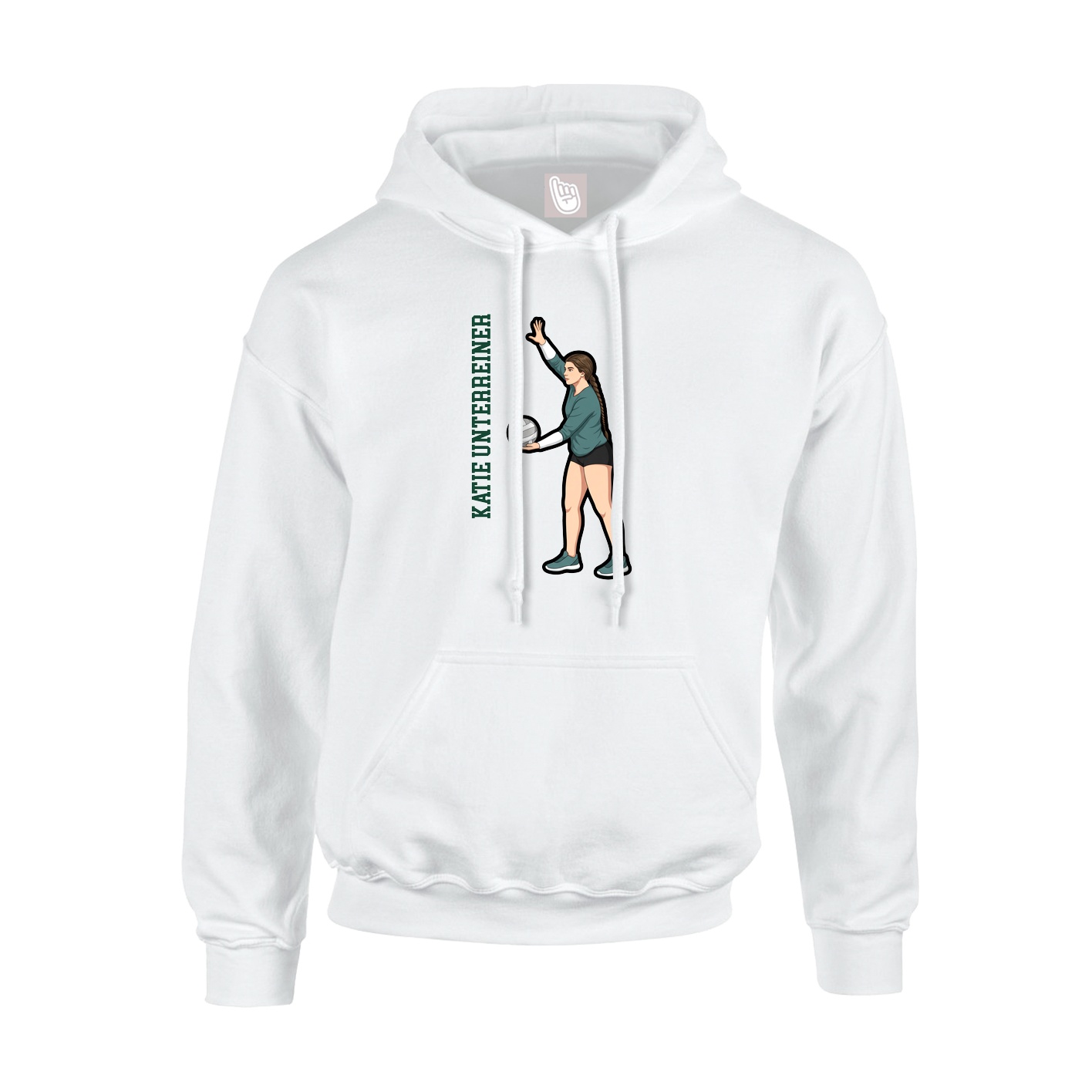Hoodie — Name Vertical in White