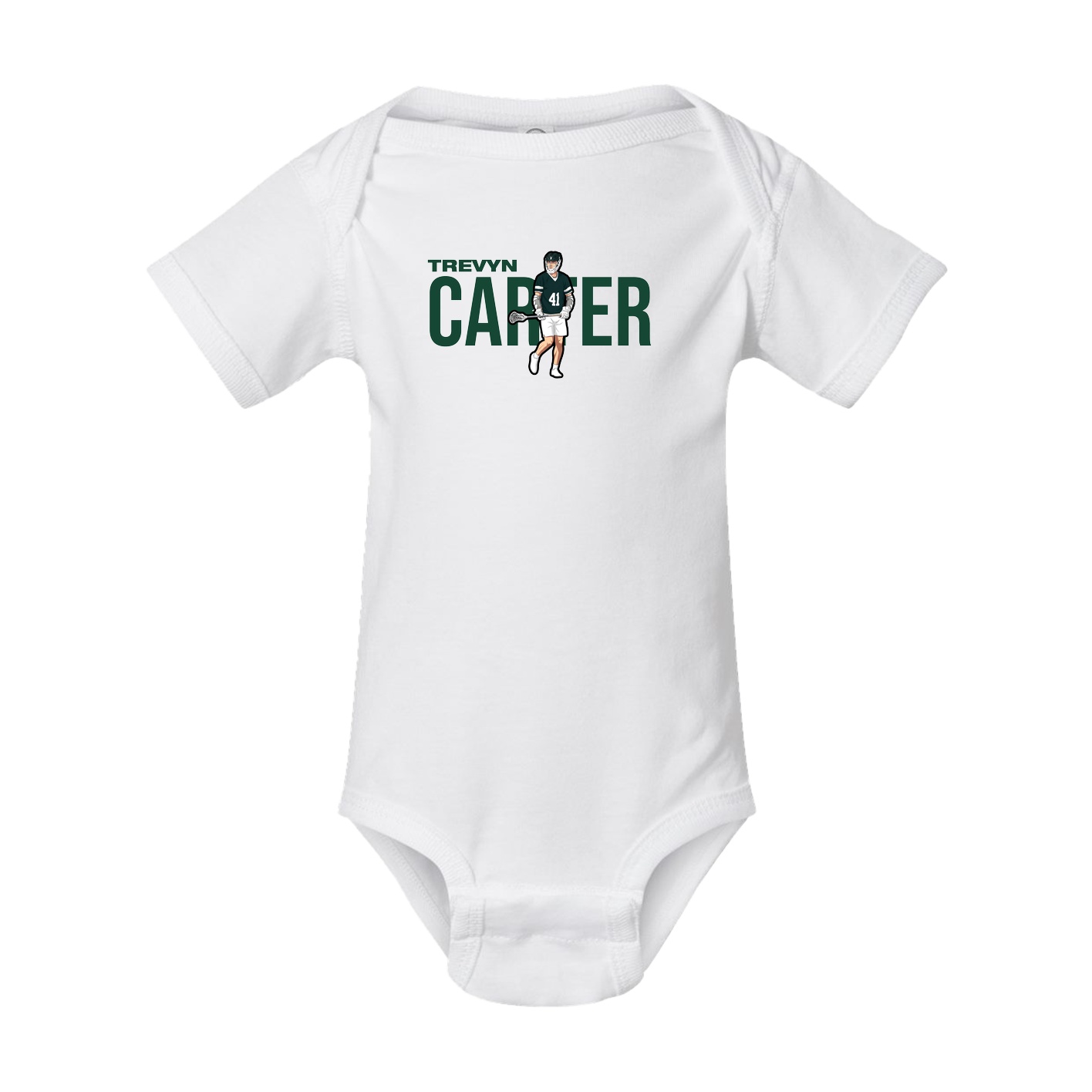 Baby Onesie — Player Name in White