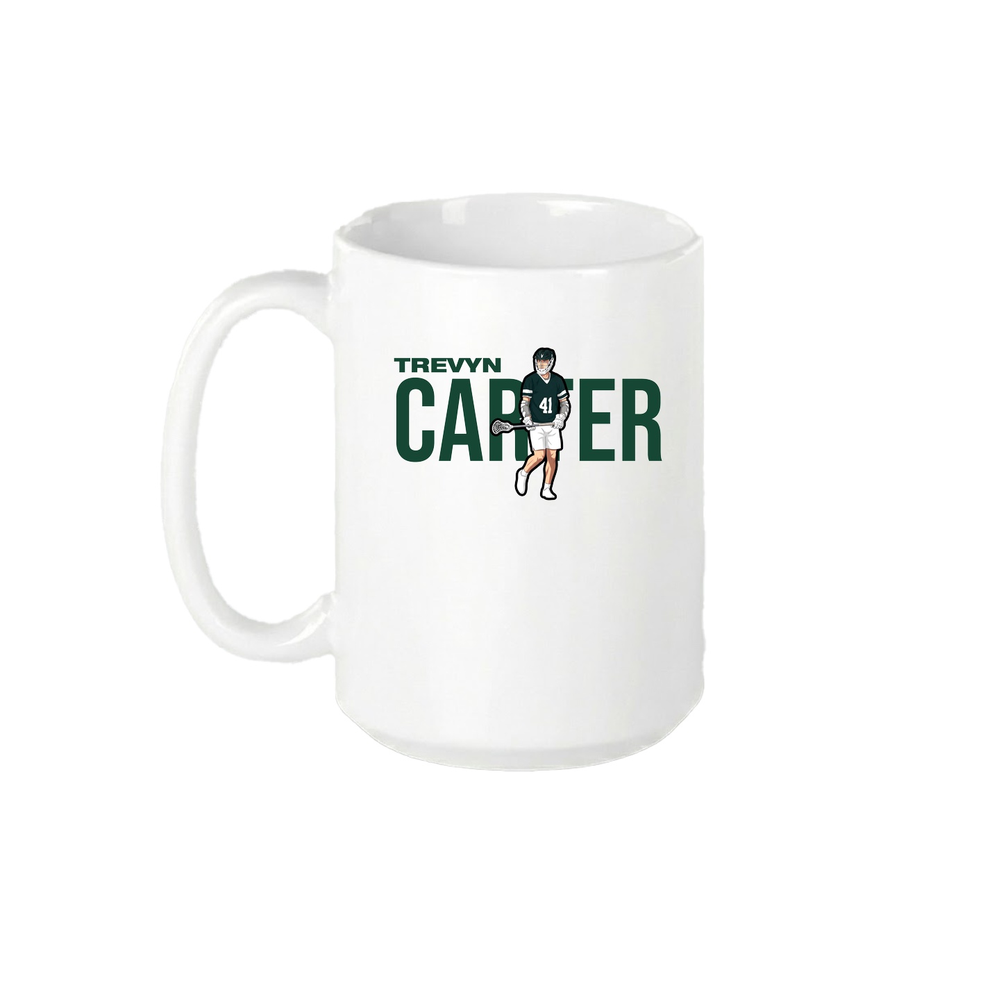 15oz Coffee Mug — Player Name in White