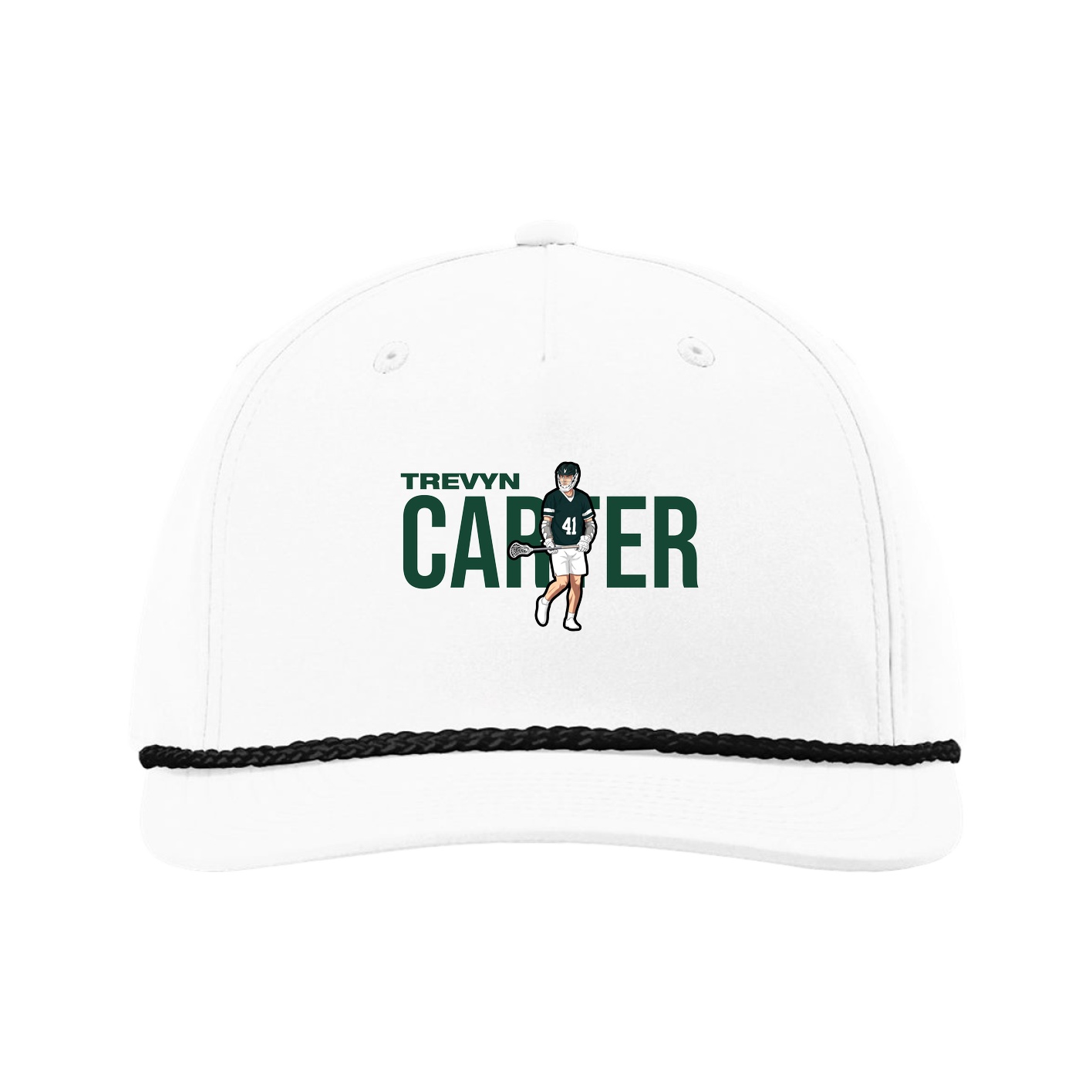 Five-Panel Classic Rope Cap — Player Name in White