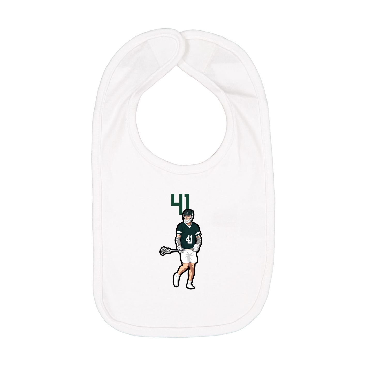 Infant Bib — Number Top in White