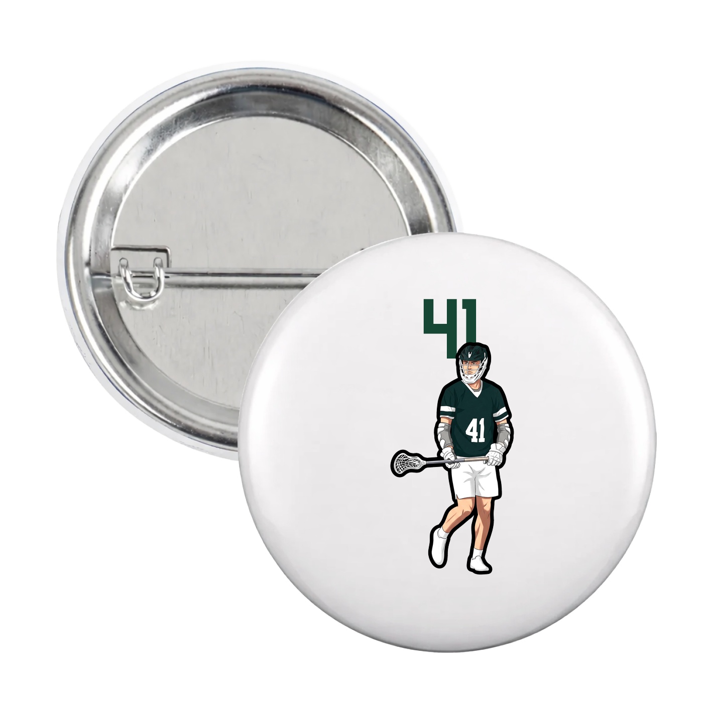Game Day Button — Number Top in White