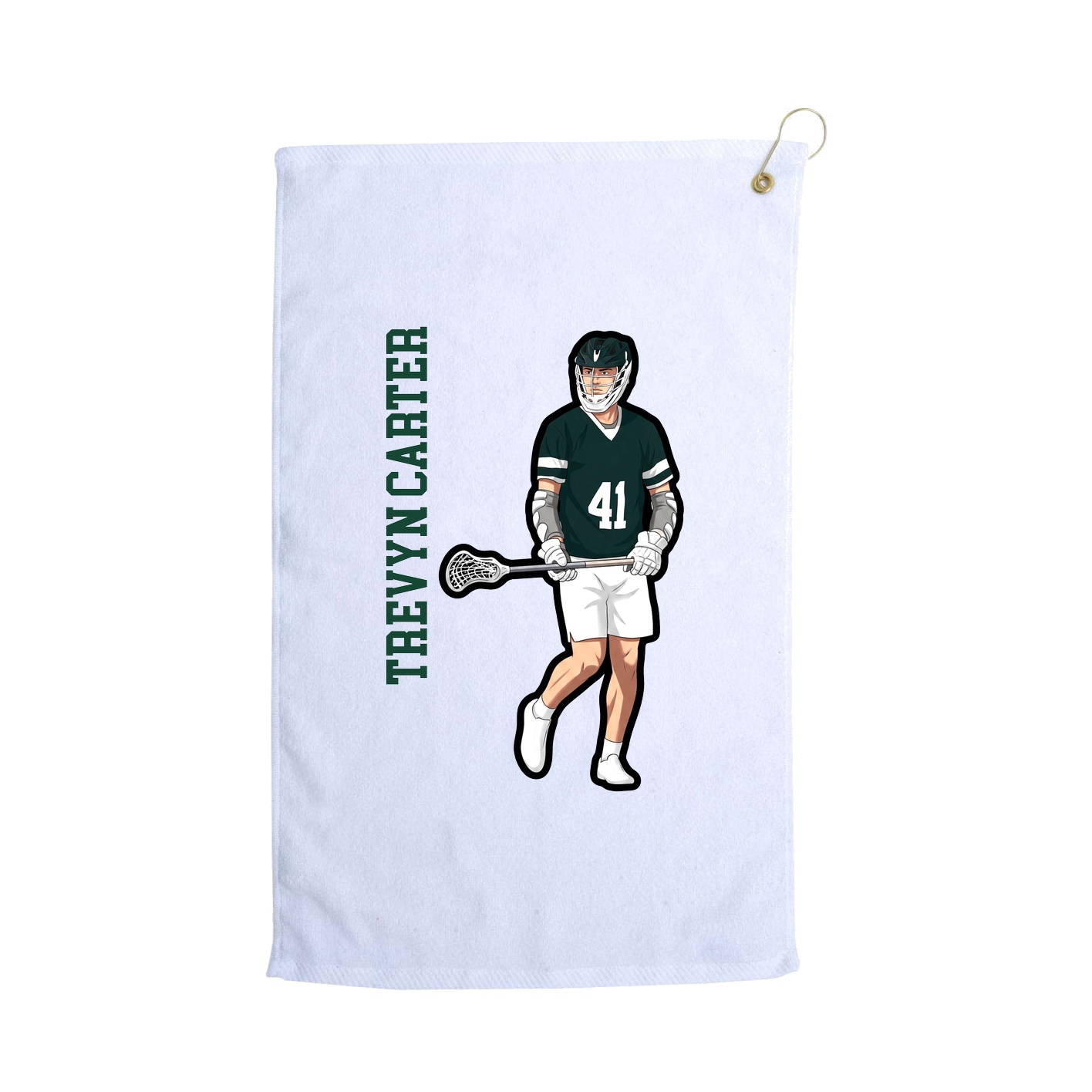 Golf Towel — Name Vertical in White